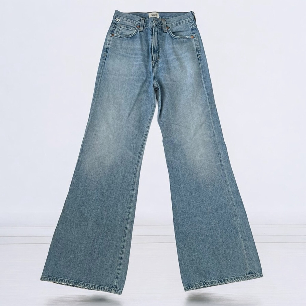 Citizens Of Humanity Rosanna High Rise Blue Flare Wide Leg Jeans Sz 24
